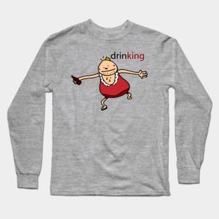 Drunk king with beer Long Sleeve T-Shirt